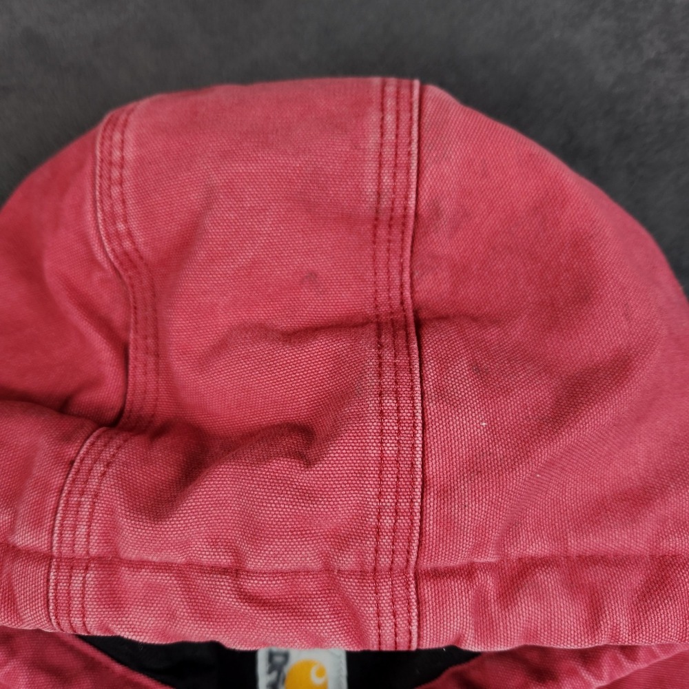 Carhartt Washed Duck Active Jacket Womens Medium 8 10 Crabapple Hooded WJ130-624 - Picture 3 of 12